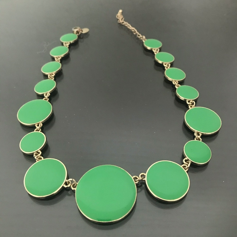 Costume necklace with green circles